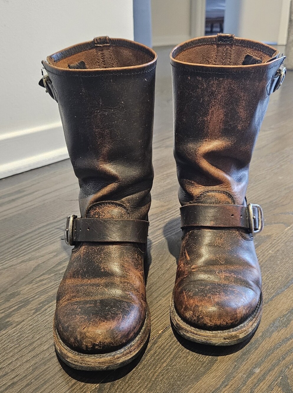 FRYE AND CO. Distressed Brown Leather Boots